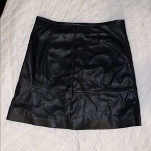 Latex black matte zip up skirt